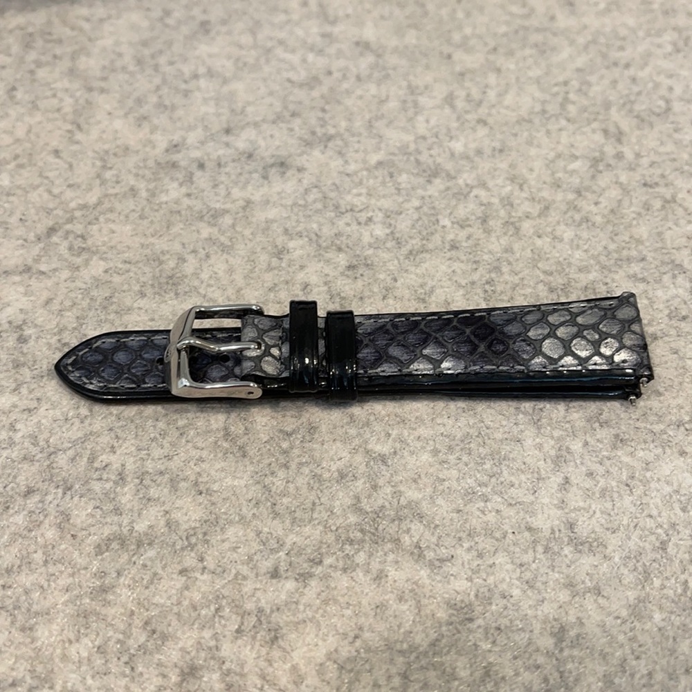 New 18MM Michele Leather Strap Embossed Snake